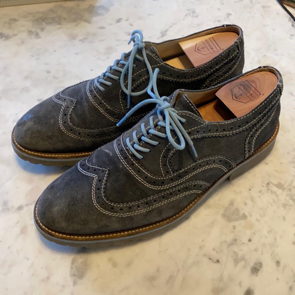 Nordstrom Blue Suede Wingtips Lug Sole